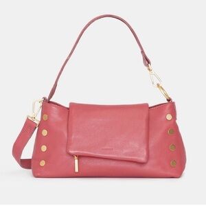 NWOT Hammitt Leather Shoulder Bag VIP SATCHEL Rouge Pink/Brushed Gold